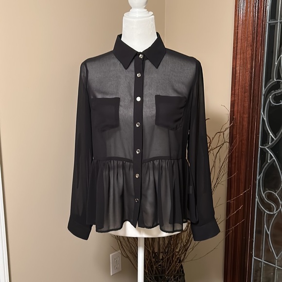 Monteau semi sheer top szS - Picture 1 of 9